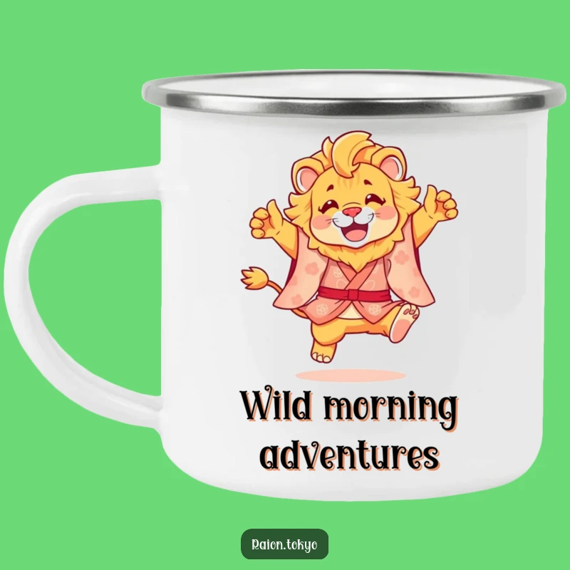 Funny Lion Kimono Leap Camping Mug - Adventure-Ready Hilarious Gift