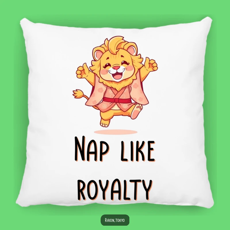 Cozy Funny Lion Kimono Leap Pillow - Hilarious Accent for Home Decor