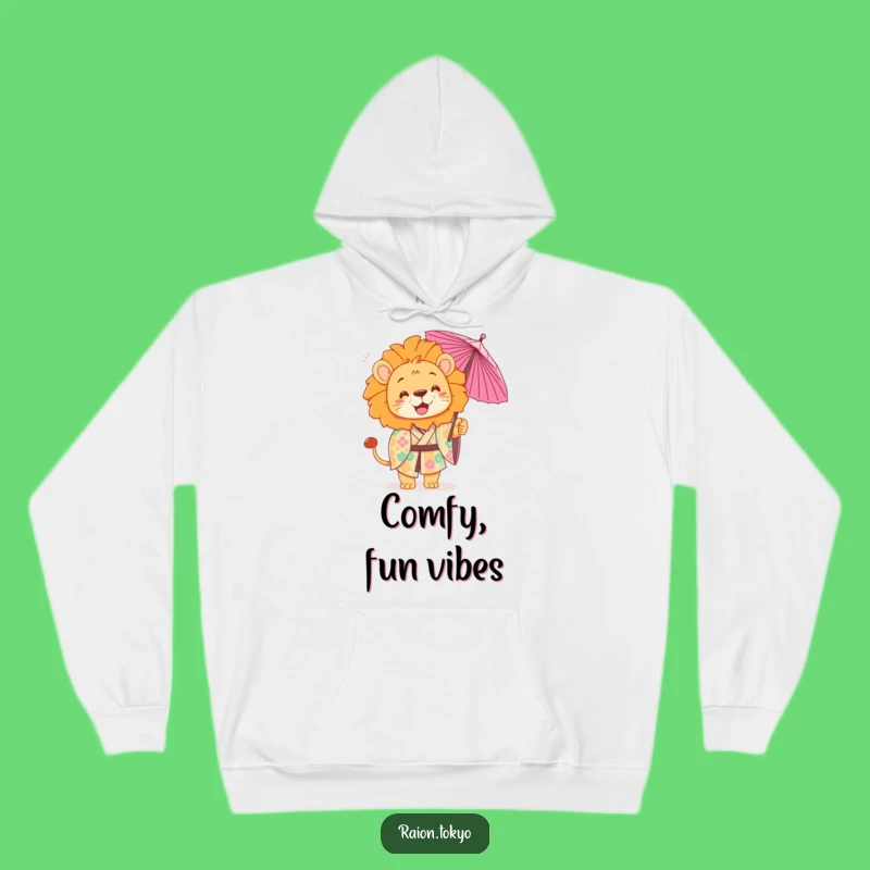 Funny Playful Lion Hoodie: Kimono Umbrella Toss Art Gift