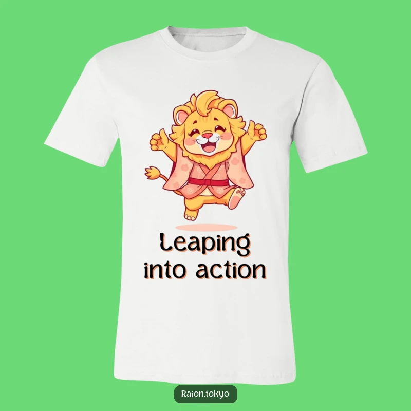 Funny Lion Kimono Joyful Leap T-Shirt - Hilarious Animal Apparel Gift
