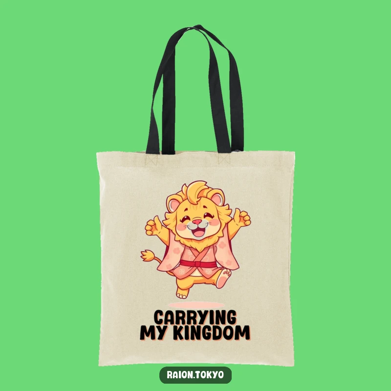 Funny Lion Kimono Leap Tote Bag - Stylish & Hilarious Eco-Friendly Carryall