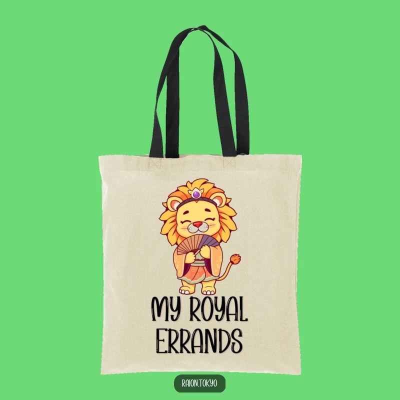 Funny Lion Kimono Tote Bag: Regal Art Accessory Gift